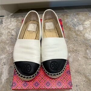 Tory Burch Black and White Espadrilles